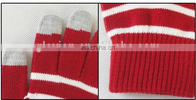 High quality Striped Touchscreen Gloves Winter Gloves for man