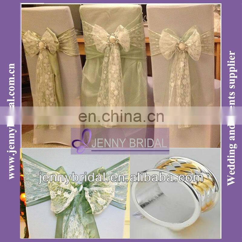 SH002W1 african organza lace fabric chair sashes