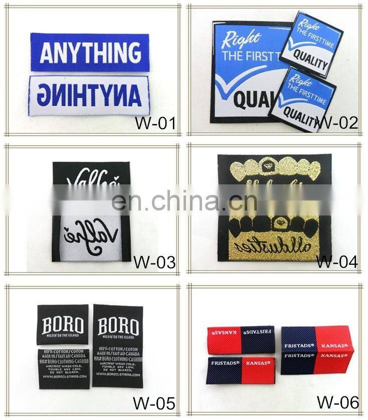 China supplier satin woven label tag center fold garment woven label