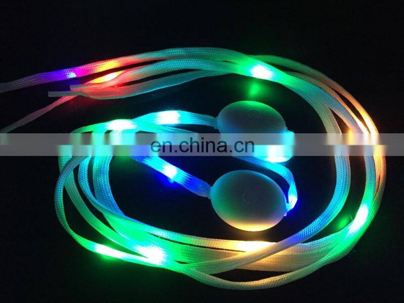 Fashion wholesale colorful platube elastic led shoelaces