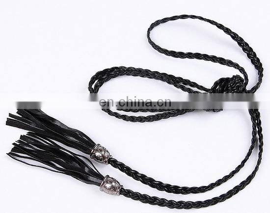 High Quality Beaded Tassel waist belt wiht artistic leather weave belt