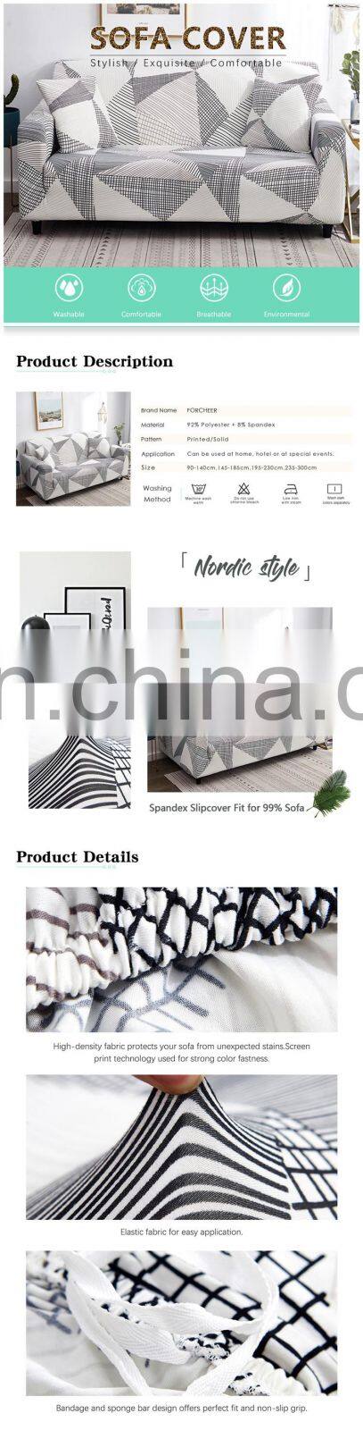 Amazon Hot Sell Stretch Slipcovers Sofa Elastic Universal Sofa Cover Single Loveseat Couch Cover  for Pets
