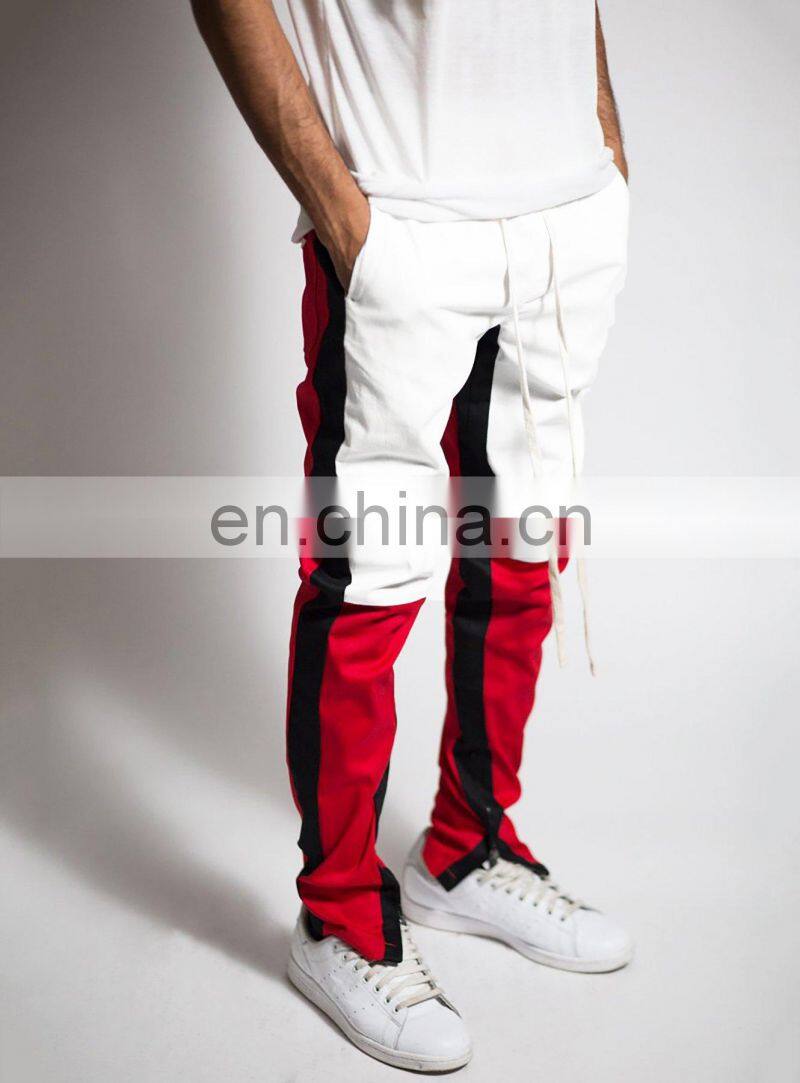 DiZNEW OEM USA brand 94% Polyester 6% Elastane track pants with stripe