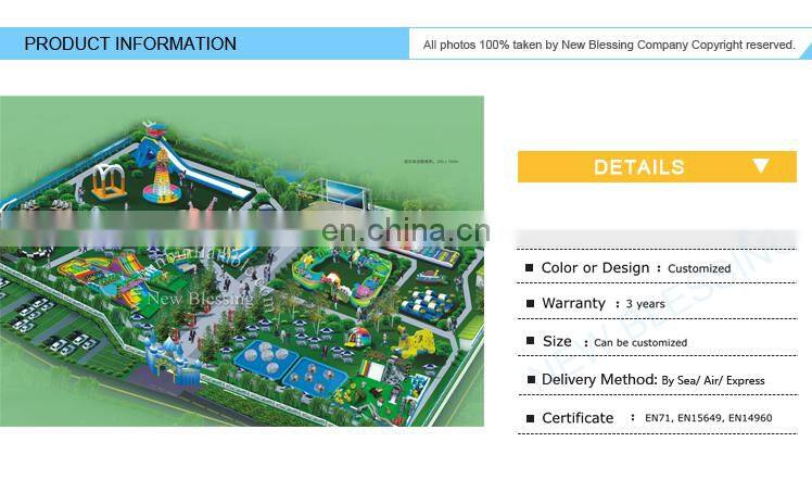 Outdoor Inflatable Amusement Park Project, Inflatable Land Water Park / Kids & Adults Inflatable Water Sports