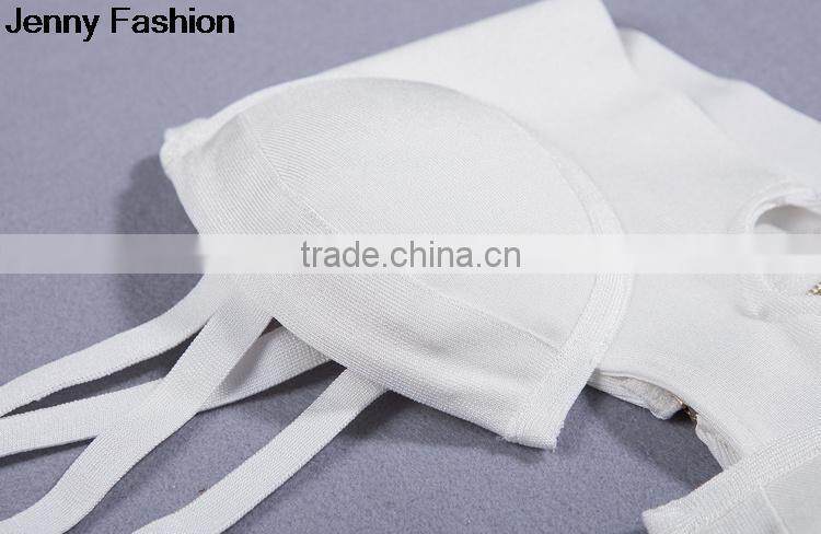 Jenny Fashion Wholesale 2016 New White Beige Red Yellow Sey Cute Women Strap Bandage Bustier Crop Tops