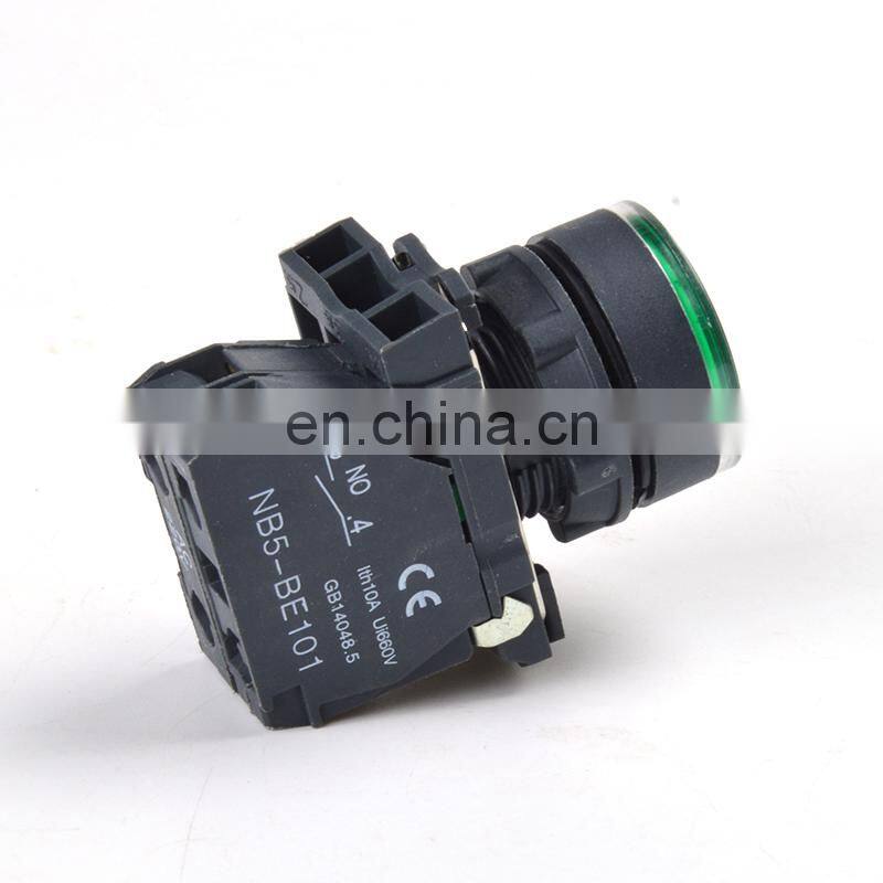 22mm Waterproof illuminated LED Round Push Button Switch with Neon light SB5(LA68S XB5) -AW33B5 1NO 1 NC AC DC24V/AC220V