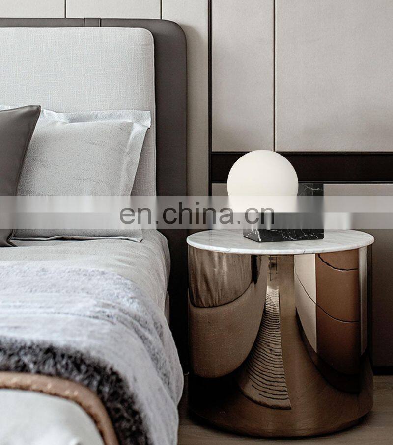 New lighting electric lamp big crystal marble and iron table lamps