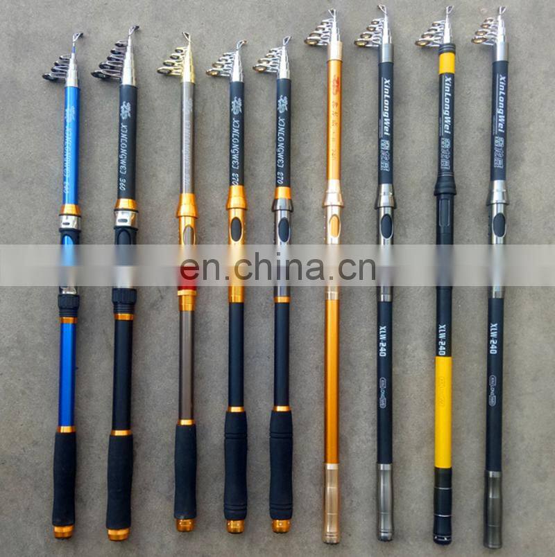 2.1-3.6m In Stock Wholesale Cheap TELESCOPIC FISHING ROD Saltwater and Freshwater FISHING POLE FIBERGLASS FISHING ROD