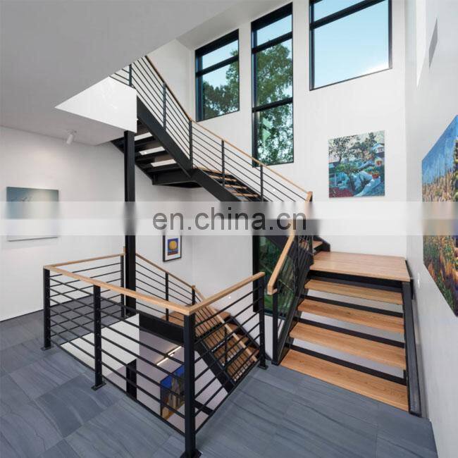 Natural and elegant design curved shape outdoor wooden stairs handrail for sale