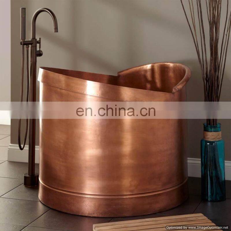 copper hammered round shiny sink