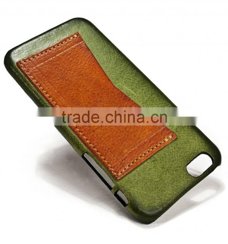 genuine cow leather mobile phone case phone holder with card slot for iphone 6/6s