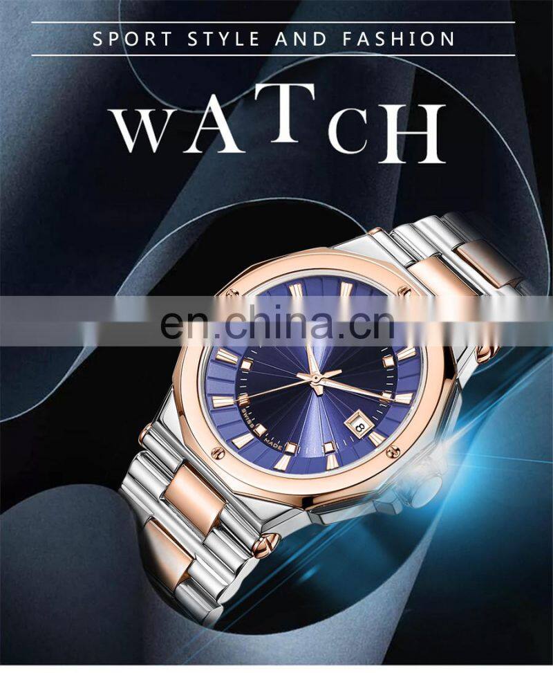 High Quality Steel Case Watch For Men Genuine Leather Band Stylish Waterproof Quartz Watches Luxury Couple Watch Set