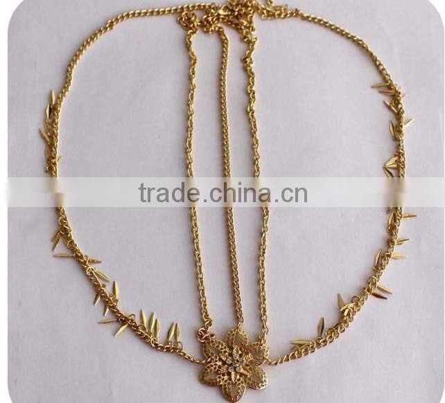 2015New Tassel ShanZuan flower leaves women Hair accessories made in China