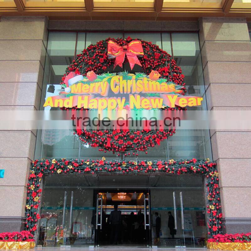 New products christmas decoration Giant artificial hanging Christmas Wreath