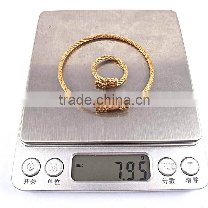 jewelry wholesale china rings wire bangle bracelet stainless steel set jewelry