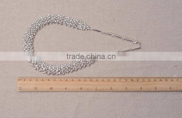 Hot Sale Women's Wedding Jewellery Sets Red Rhinestone Bride Necklace Set