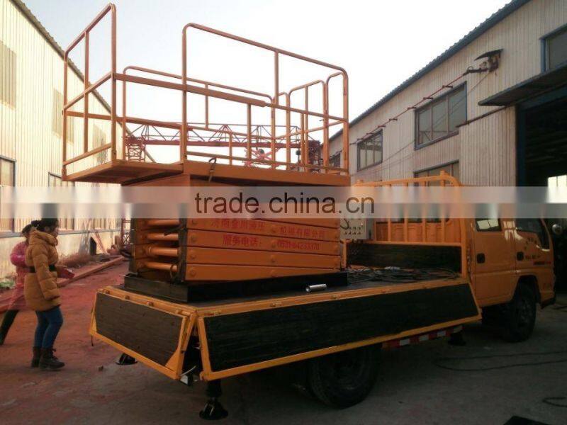 mobile hydraulic truck mounted scissor lifter/man lift work platform