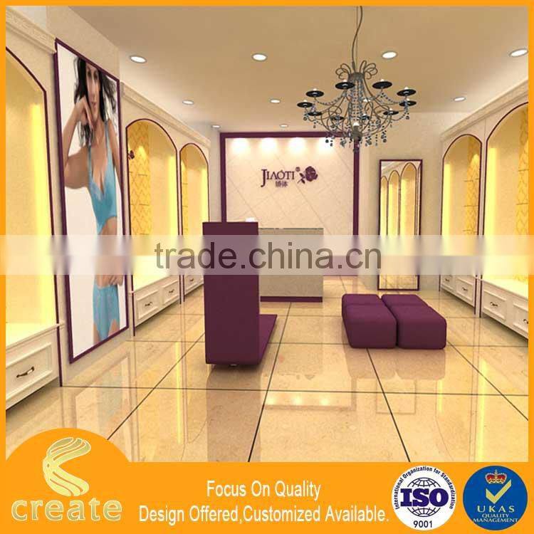 Guangzhou women underwear display case,bra display racks,mall garment display stand