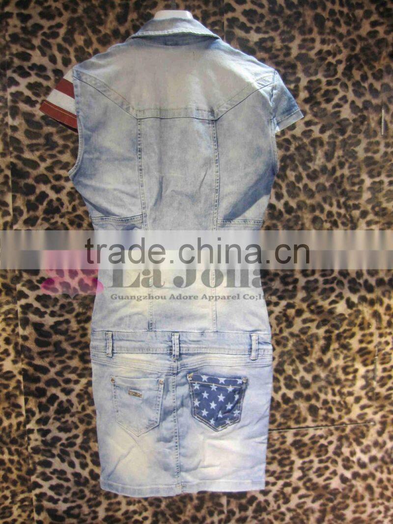2016 Summer fashion short denim dresses for women