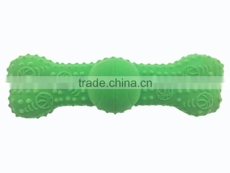 cheap ball bone shaped flocking vinyl pet dog squeaky chew toy