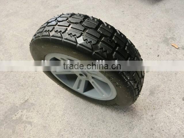 plastic hub semi pneumatic rubber wheel 10x2.75 lawn mower semi pneumatic wheel