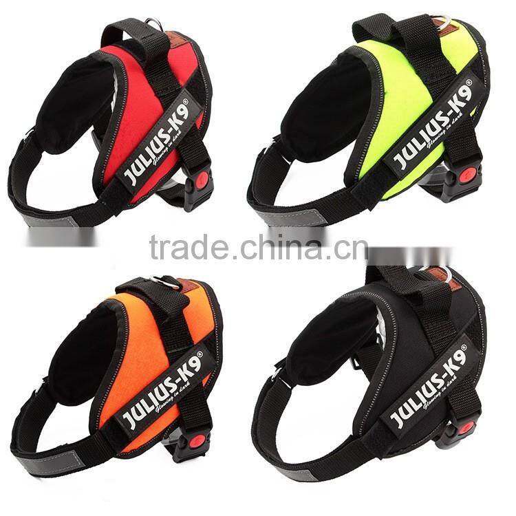 high quality cotton K9 nylon reflective pet K9 dog harness fashion large dog collar vest 4 colors