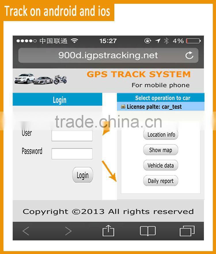 smart GPS car tracker with engine cut and sos button and support online gprs fleet management tracking software