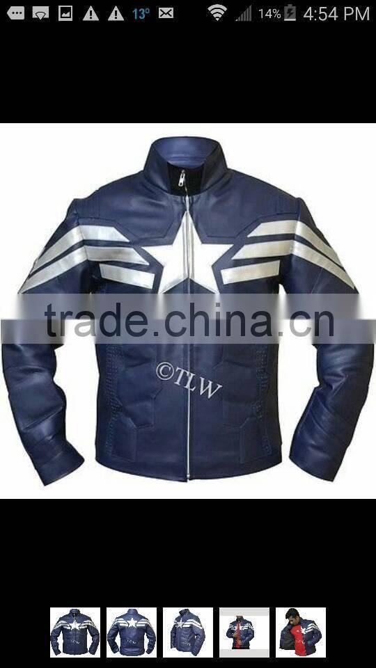 New fashion Captain America The Winter Soldier 2014 Leather Jacket motorbike leather jacket