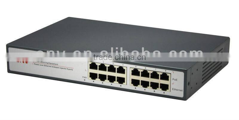 gigabit 8 port poe injector/ poe midspan supplier