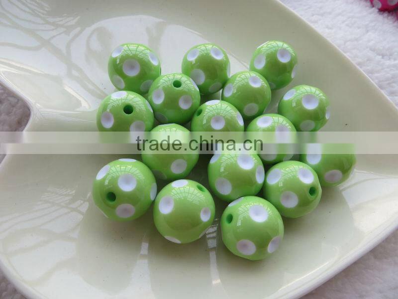 Black 12mm to 24MM Hot Fashion Chunky Acrylic Resin Polka Dip Dot Beads for chunky bead necklace for little girl