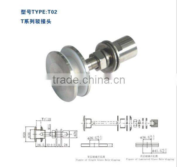 Stainless steel glass curtain wall routel&point fixed glass wall fitting