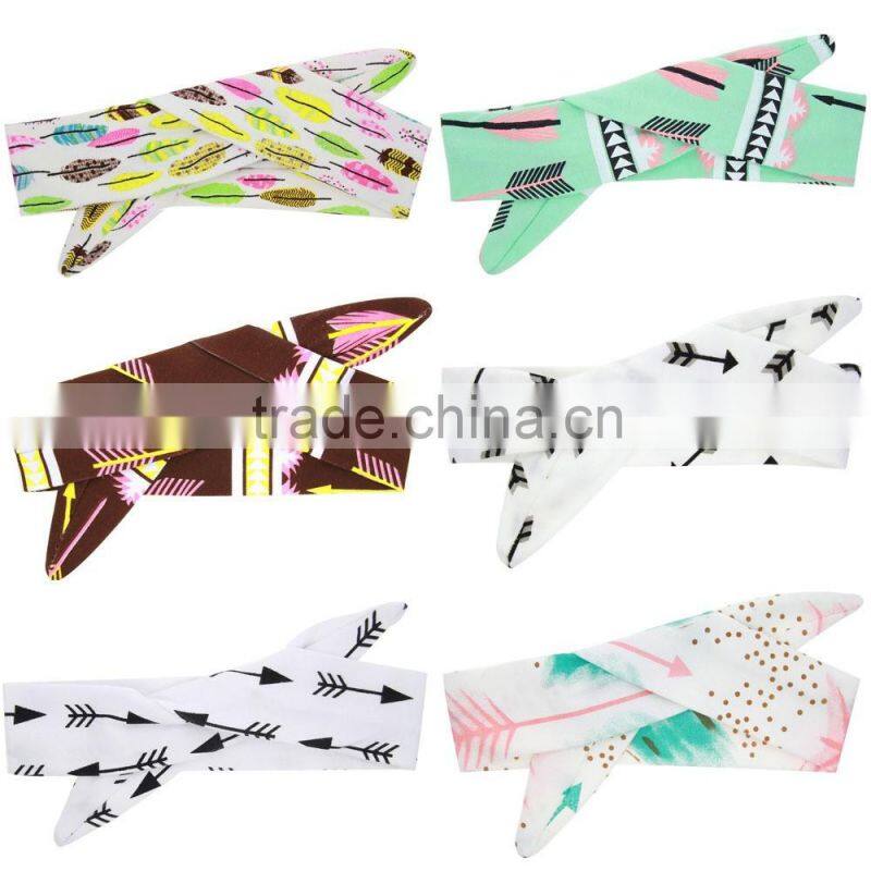 Hot-sales Baby floral Headband Infant Headband Toddler turban Headband cotton kids knotted headband wh-1750