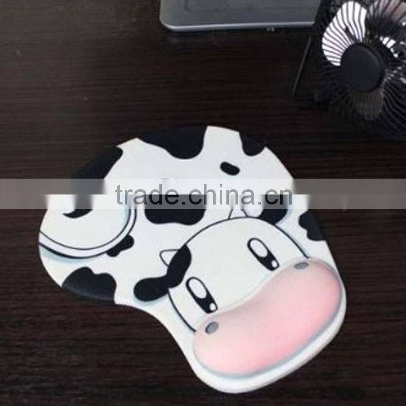 Cartoon Practical Lovely Animal Skid Resistance Memory Foam Comfort Wrist Rest Support Mouse Pad Mice Mat Dairy Cow Cattle Monke