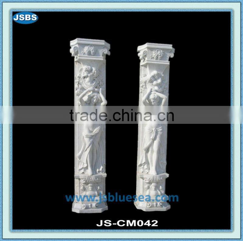 roman style stone carved marble wedding columns