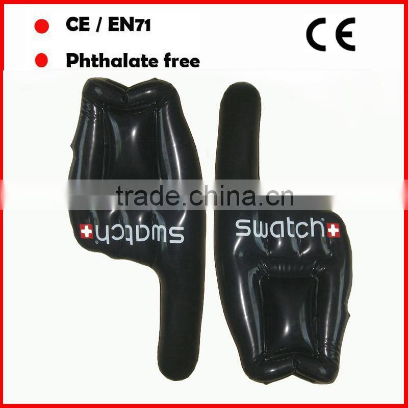 The black PVC LOGO can be customized inflatable hand