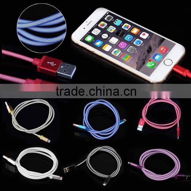 Wholesale Nylon Net Fast Charging 2.1A USB Cable