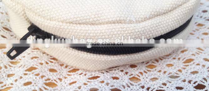 factory directly round cotton zipper bag can print customer logo