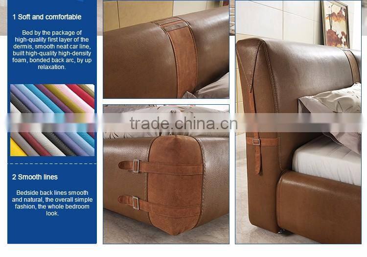 Modern Bedroom Sets Full Size Genuine Leather Upholstered Bed