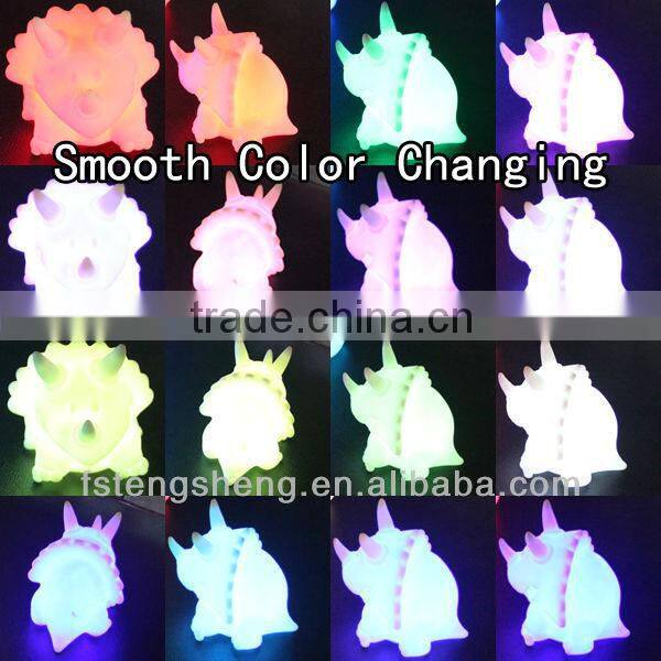 Custom design cute soft pvc led toy, animal shaped night lights