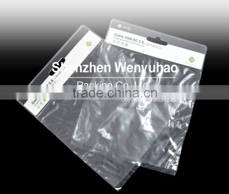 paper card header printing clear pvc materials plastic header bag