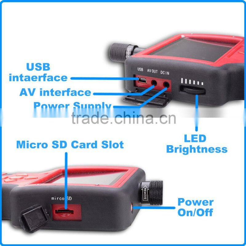 3.9mm Endoscope AV Zoom Borescope 1m Video DVR Recordable 3.5" Inspection Camera