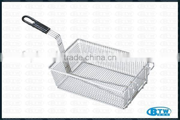 Standard McDonald's Fry Basket with Plastic Coated Handle for Commercial Kitchen
