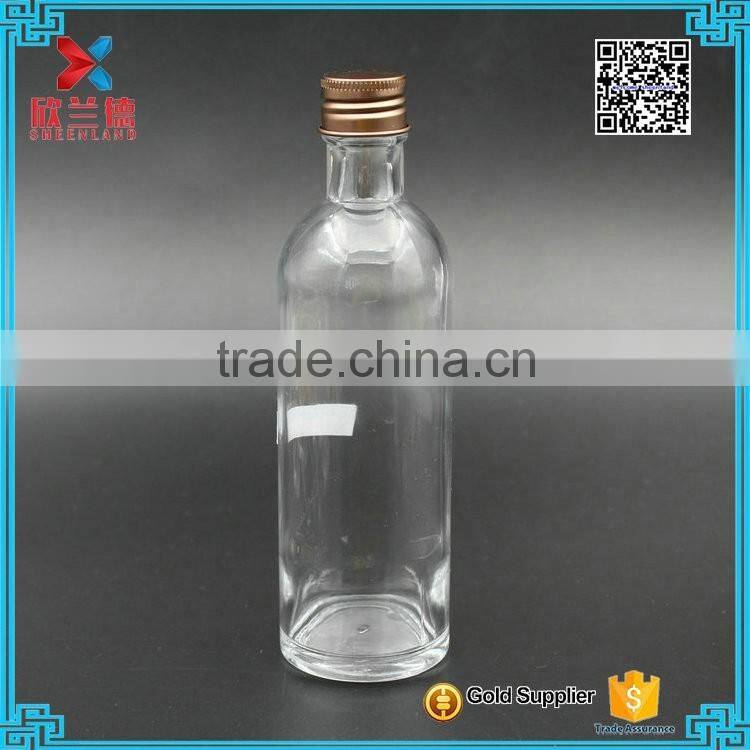 wholesale 200ml unique clear round glass wine bottle/small bottles