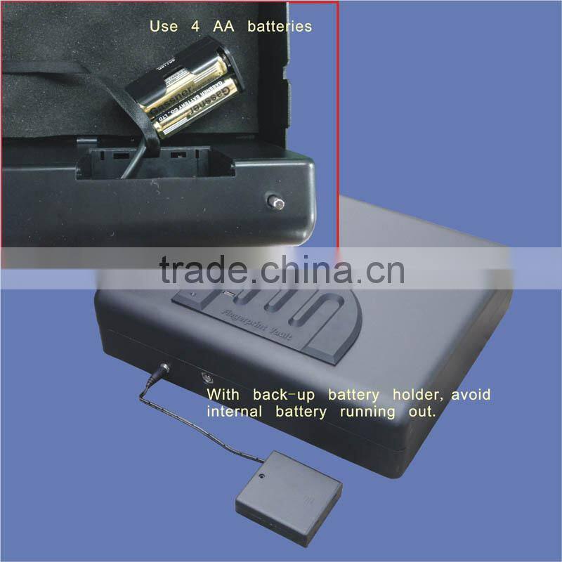 Wholesale- MS550 Micro Vault biometric fingerprint Car gun pistol mini A4 Document File storage steel safe box / Gun Vault