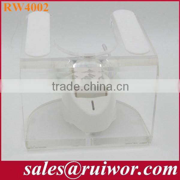 Tablets security warning exhibit holder in Interactive experience stores used in cabinet