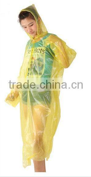 disposable PE adult rain poncho