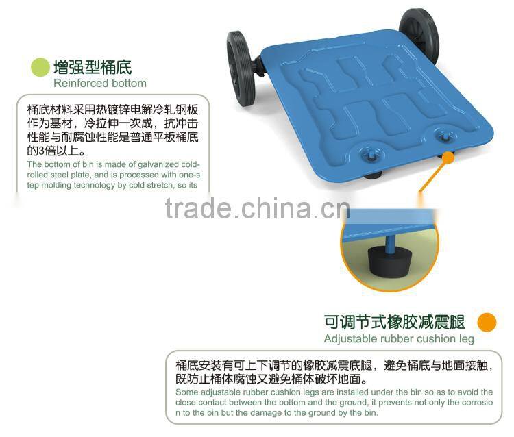 outdoor stainless steel airtight dustbin wheel
