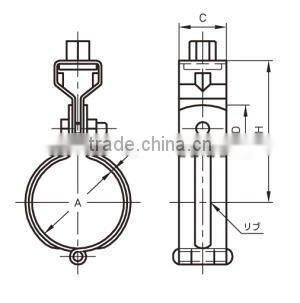 A10140 AKAGI pipe holder od electrolitic xinc-coates steel sheets