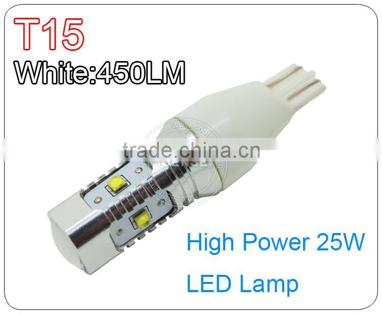 Guangzhou auto parts 25w super bright T16 canbus led lamp bulb