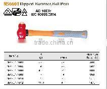 High quality Insulated Non spark Ball Pein Dipped Hammer; Die forged; VDE Certificate;China Manufacturer;OEM service; AC 1000V